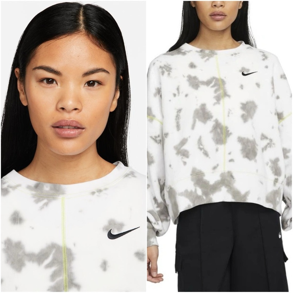 Nike Sportswear Tie Dye Oversize Crop Sweatshirt - Picture 2 of 13